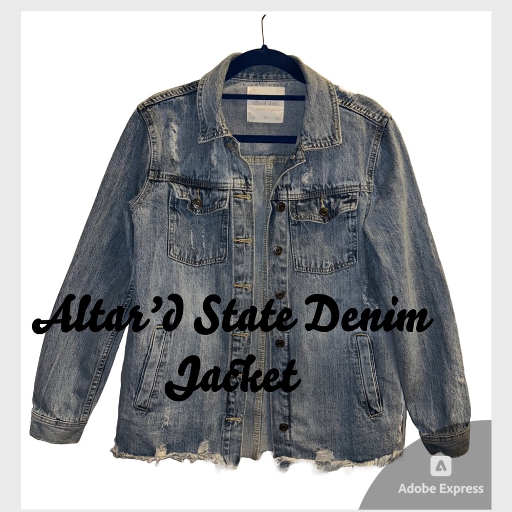 ❤️altar’d state- Distressed Denim‎ Jean Jacket- NWOT❤️